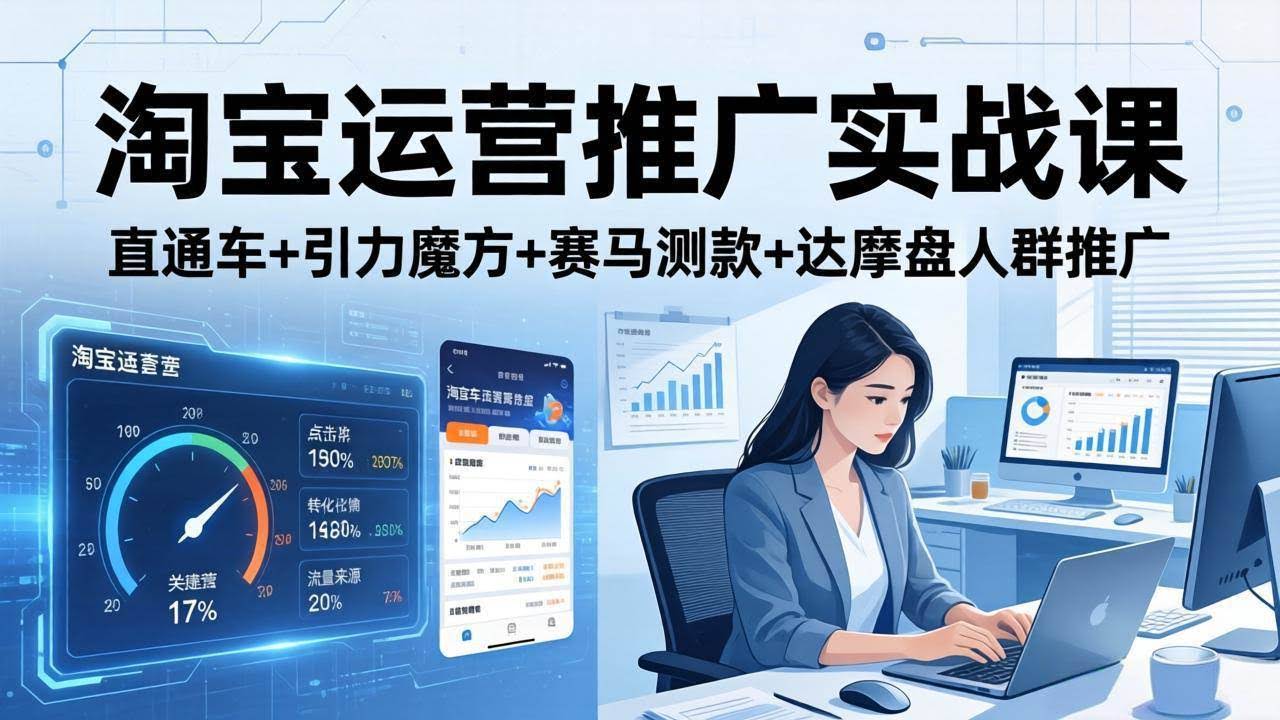 (17774期)淘宝运营推广实战课(更新26年3月)直通车+引力魔方+赛马测款+达摩盘人群推广等-航海圈