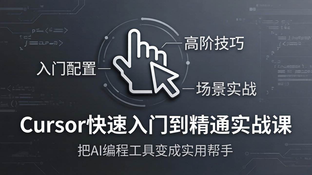 (17794期)Cursor快速入门到精通实战课:入门配置+高阶技巧+场景实战,把AI编程工具变成实用帮手-航海圈