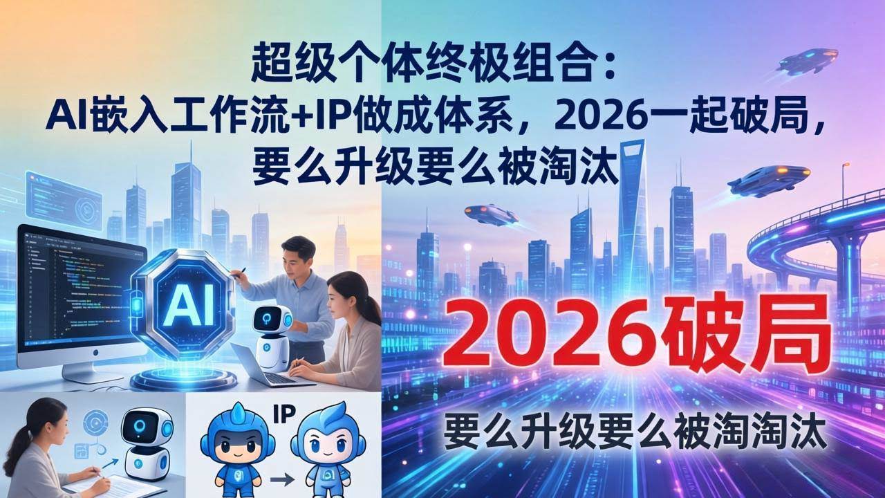 (17808期)超级个体终极组合-更新:AI嵌入工作流+IP做成体系,2026一起破局,要么升级要么被淘汰-航海圈