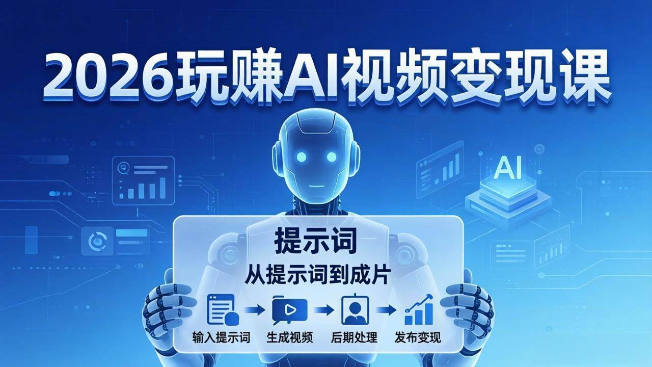 (17827期)2026玩赚AI视频变现课:掌握 AI 视频全流程技能,从提示词到成片高效产出-航海圈