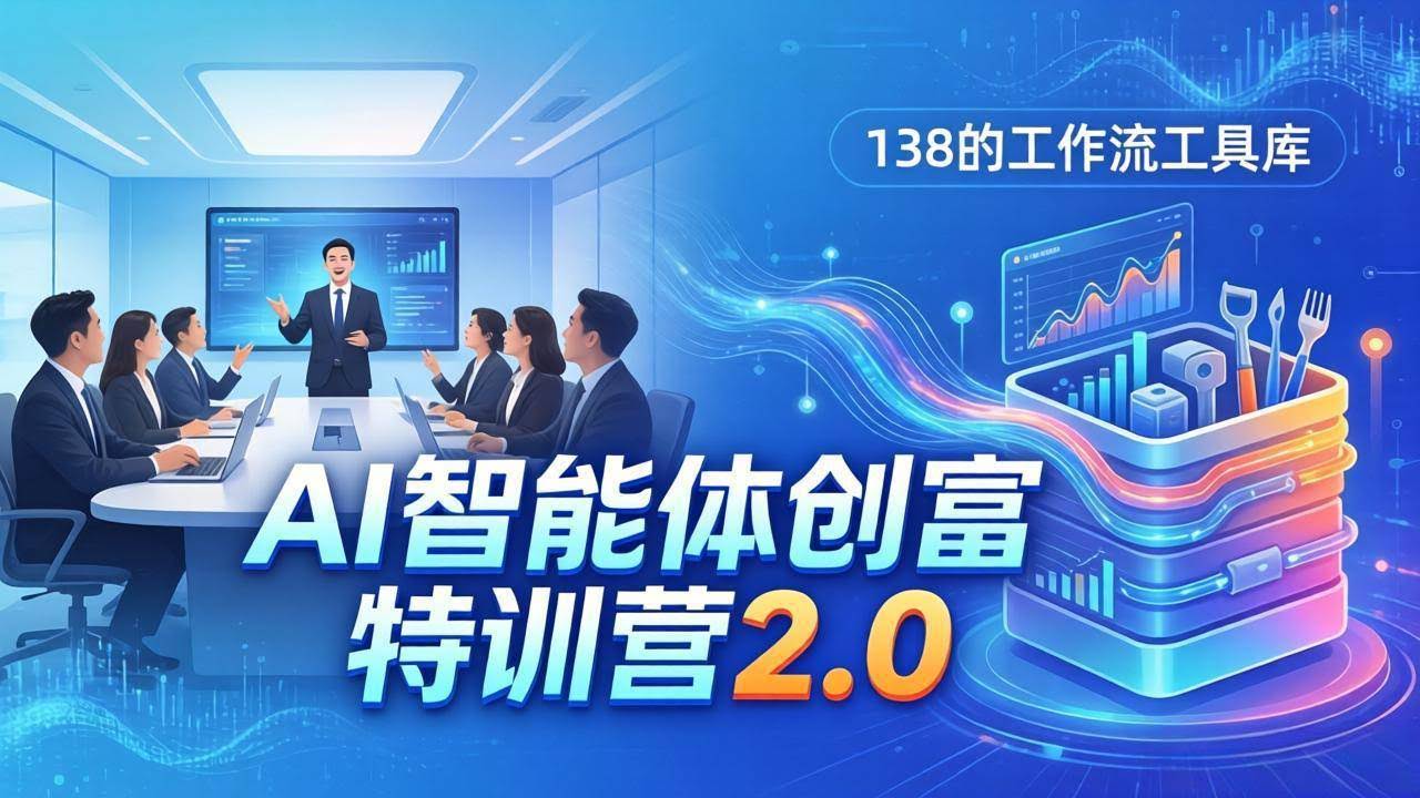 (17833期)AI智能体创富训练营2.0:3天闭门直播+视频课+工具库,从0到1搭建智能体附138个工作流-航海圈