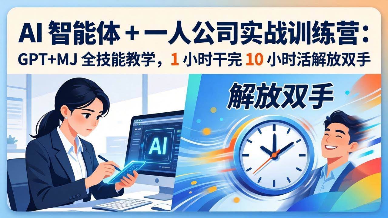 (17834期)AI 智能体 + 一人公司实战训练营:GPT+MJ 全技能教学,1 小时干完 10 小时活解放双手-航海圈