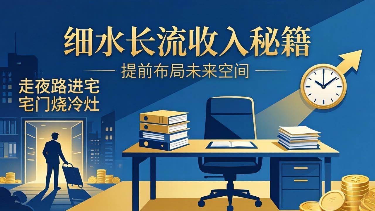 (17836期)某付费文章:细水长流收入秘籍:走夜路进宅门烧冷灶,提前布局未来空间-航海圈