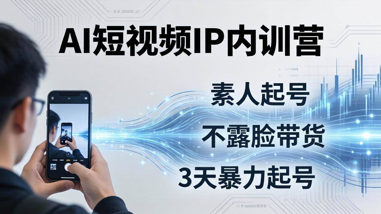 (17852期)2026AI短视频IP内训营:从素人起号到不露脸带货,3天暴力起号全流程拆解-航海圈