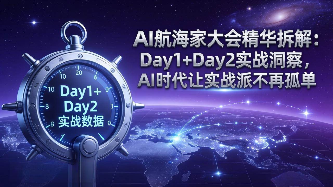 （17867期）AI航海家大会精华拆解：Day1+Day2实战洞察，AI时代让实战派不再孤单-航海圈