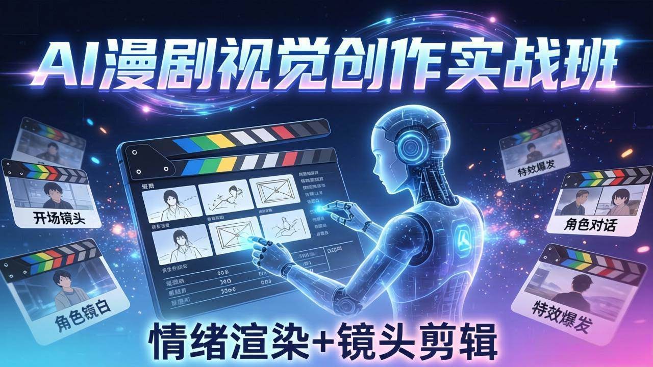 (17874期)AI漫剧视觉导演思维实战班,从脚本到成片全掌握,分镜设计情绪渲染一站学会-航海圈