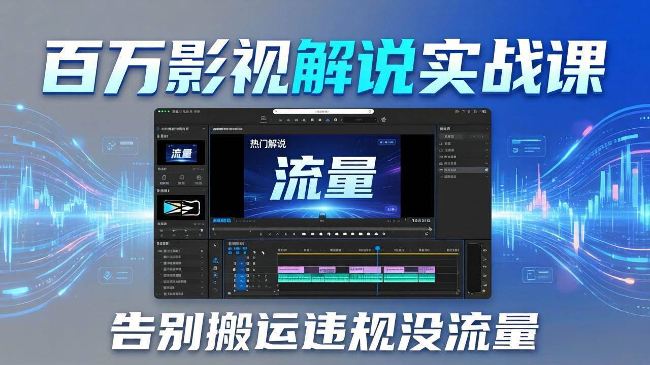 (17877期)百万影视解说实战课:告别搬运违规没流量,AI文案+配音+剪映,做出能上热门的解说视频-航海圈
