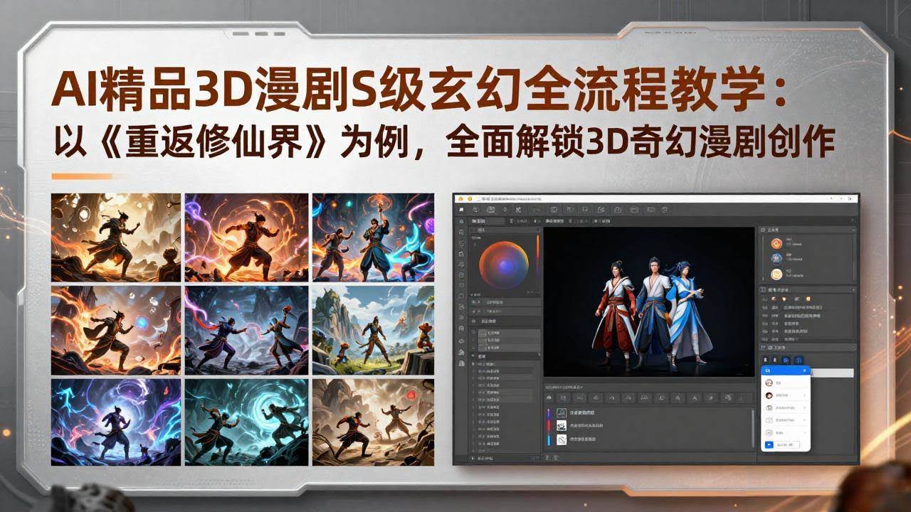 (17882期)AI精品3D漫剧S级玄幻全流程教学:以《重返修仙界》为例,全面解锁3D奇幻漫剧创作-航海圈