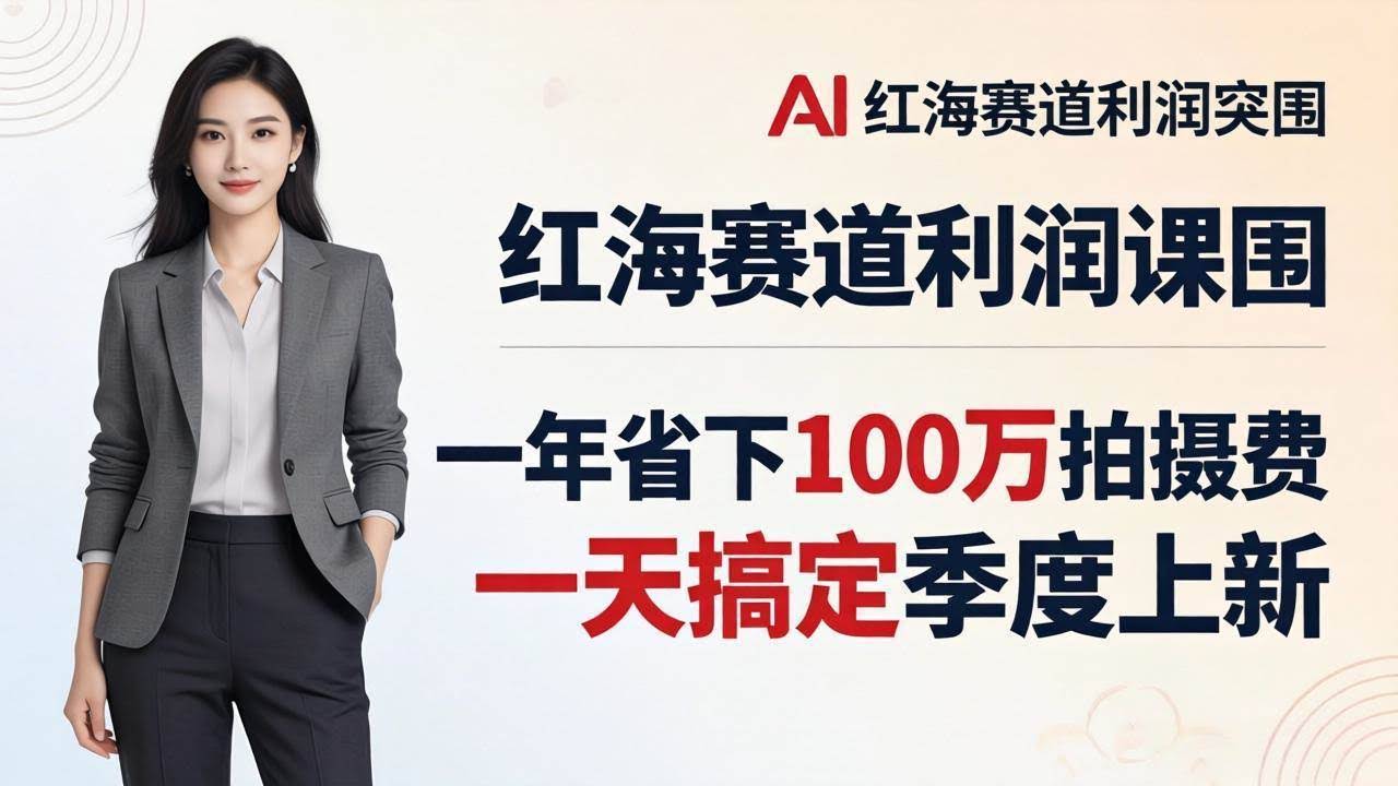 （17884期）服装老板AI模特图课：一年省下100万拍摄费，一天搞定季度上新，红海赛道利润突围-航海圈