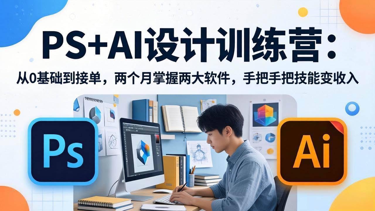 (17885期)PS+AI设计训练营:从0基础到接单,两个月掌握两大软件,手把手把技能变收入-航海圈