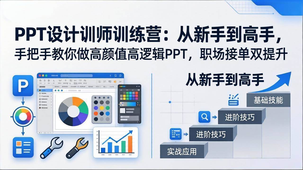 (17886期)PPT设计训师训练营:从新手到高手,手把手教你做高颜值高逻辑PPT,职场接单双提升-航海圈