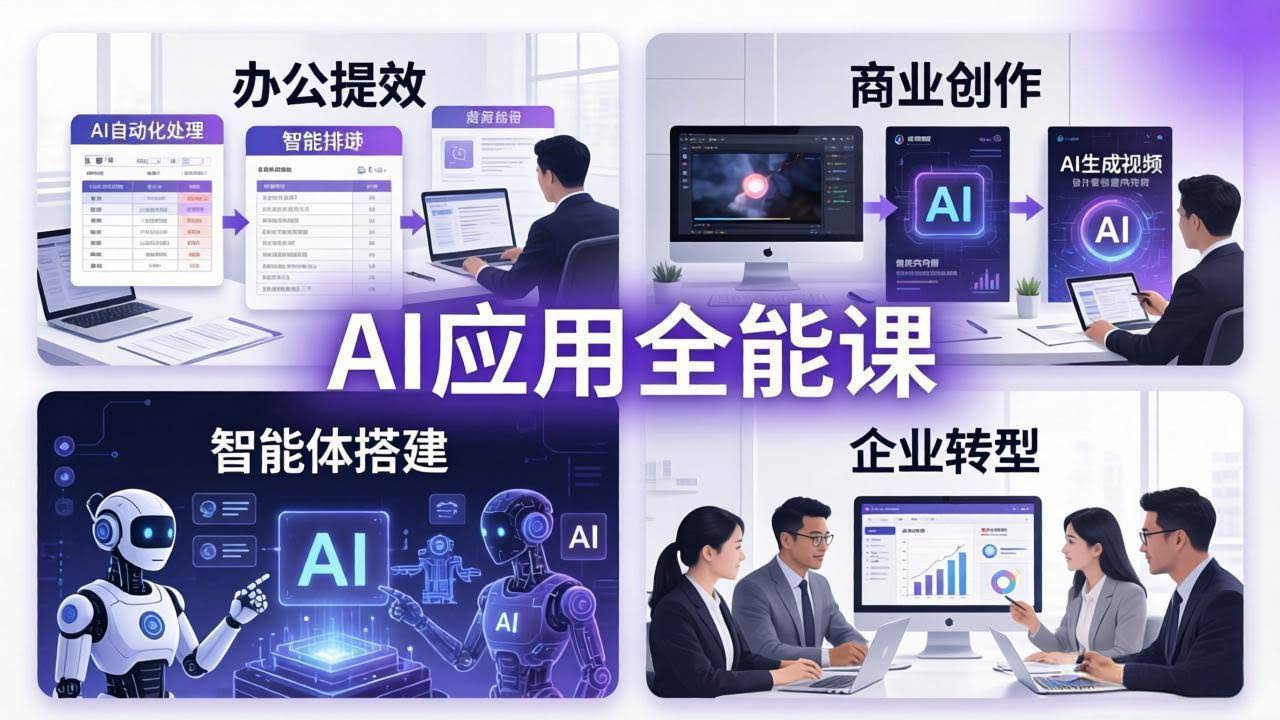 (17890期)AIGC 应用全能课:办公提效、商业创作、智能体搭建、企业转型,一站式学会AI应用-航海圈