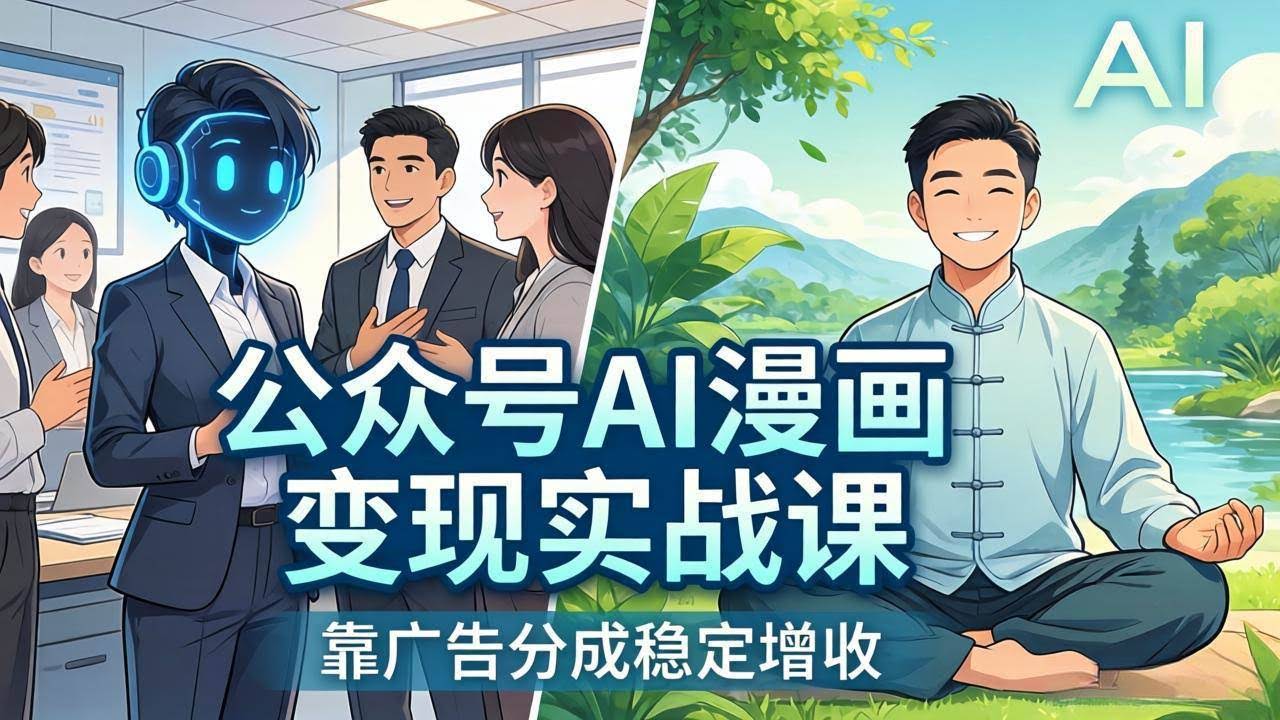 (17921期)公众号AI漫画变现实战课:星座/职场/养生多赛道+智能体发文,靠广告分成稳定增收-航海圈