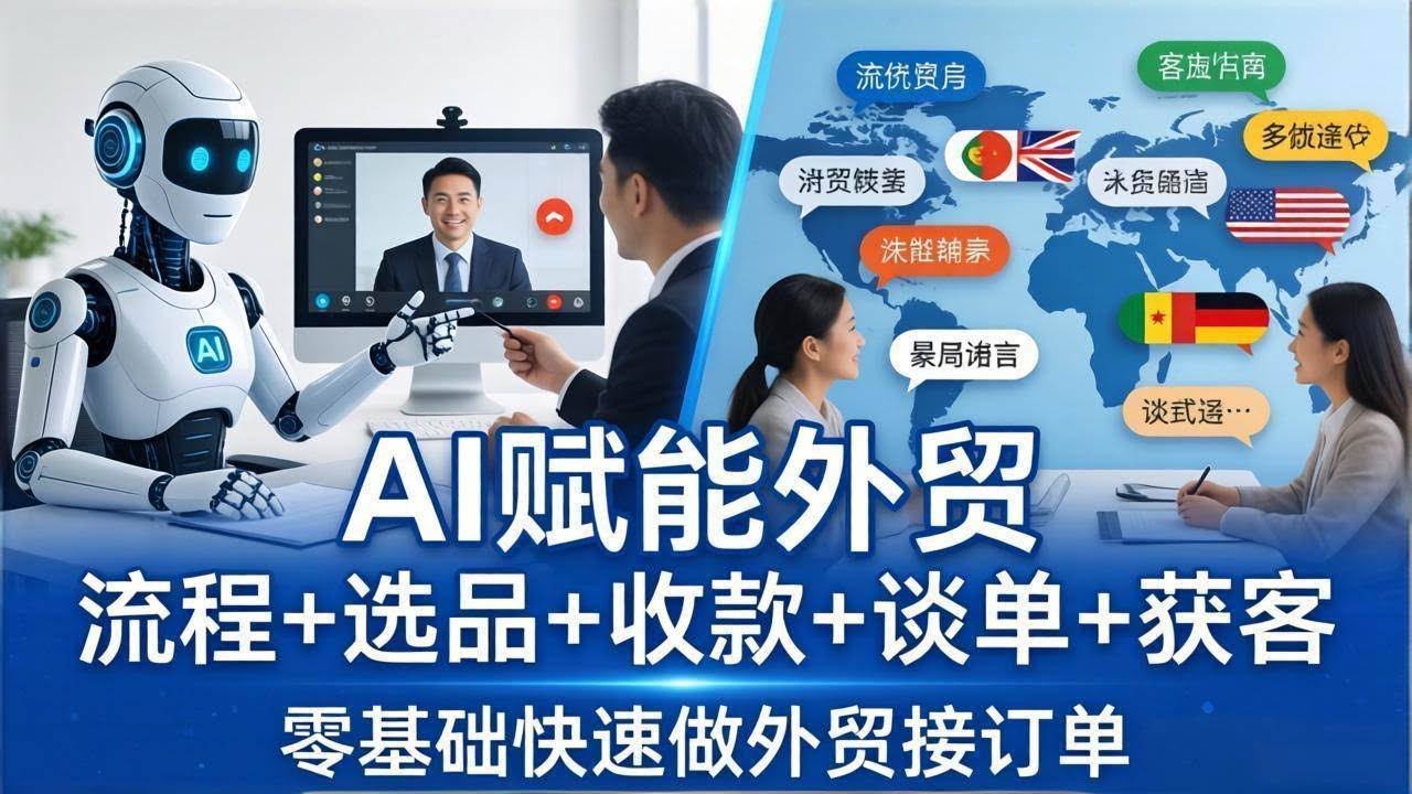 (17930期)外贸+AI实战课:流程+选品+收款+谈单+获客,零基础快速做外贸接订单-航海圈