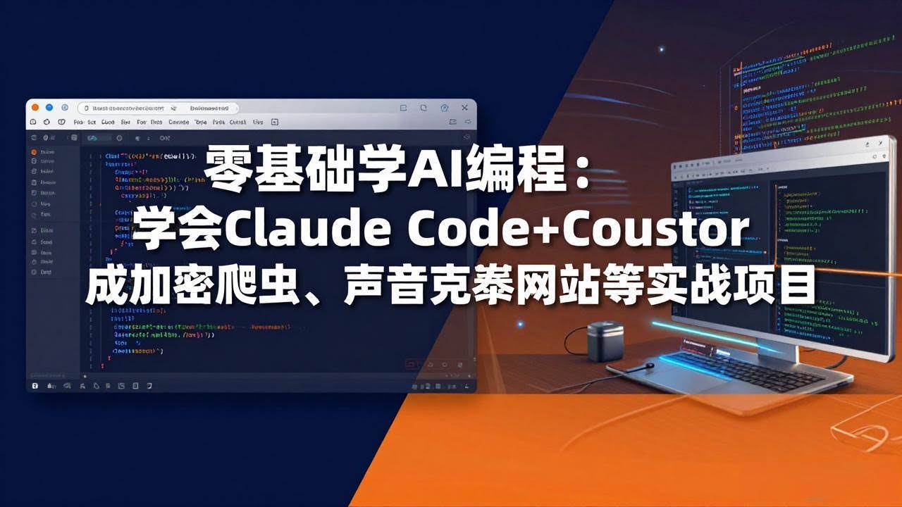 (17941期)零基础学AI编程:学会Claude Code+Cursor完成加密爬虫、声音克隆网站等实战项目-航海圈