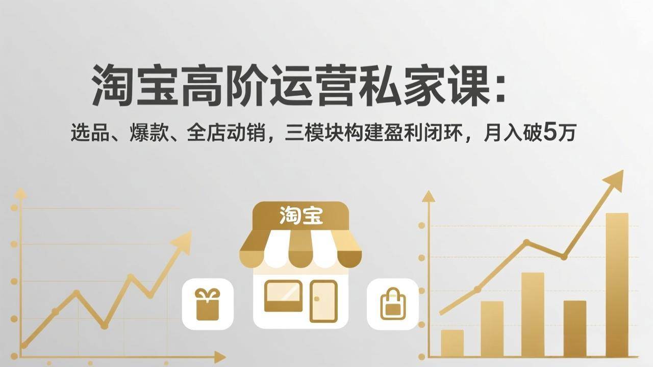 (17944期)淘宝高阶运营私家课(更新26年4月):选品、爆款、全店动销,三模块构建盈利闭环,月入破5万-航海圈