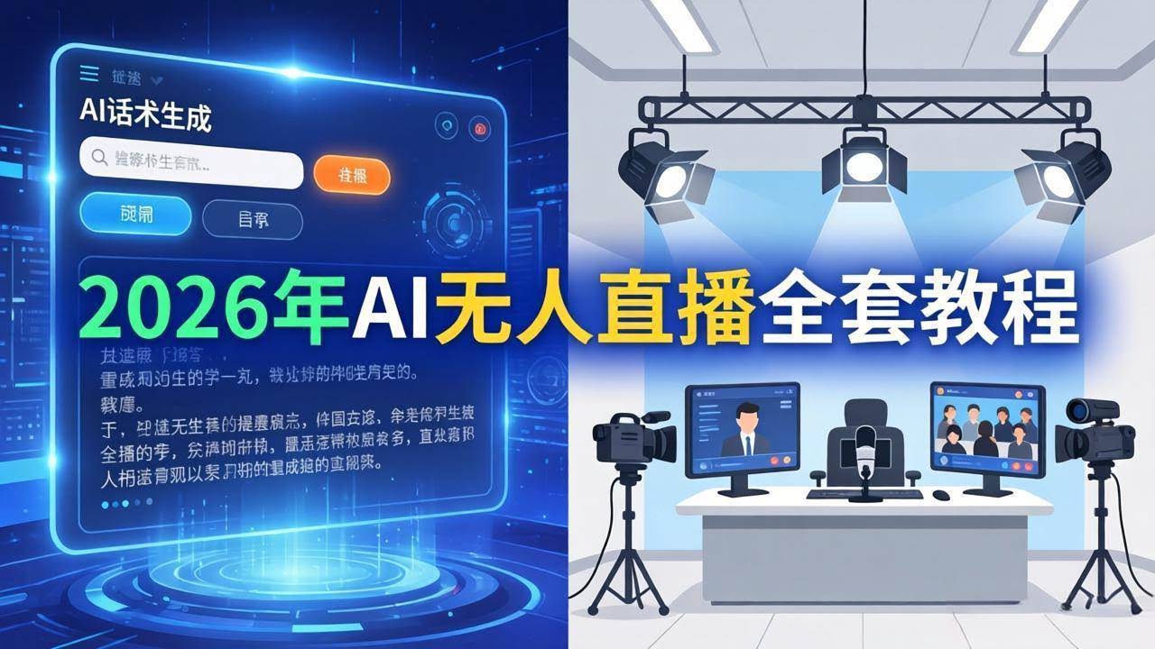 (17953期)2026年AI无人直播全套教程:OBS安装+软件配置+直播间搭建+话术生成+一键开播实操-航海圈