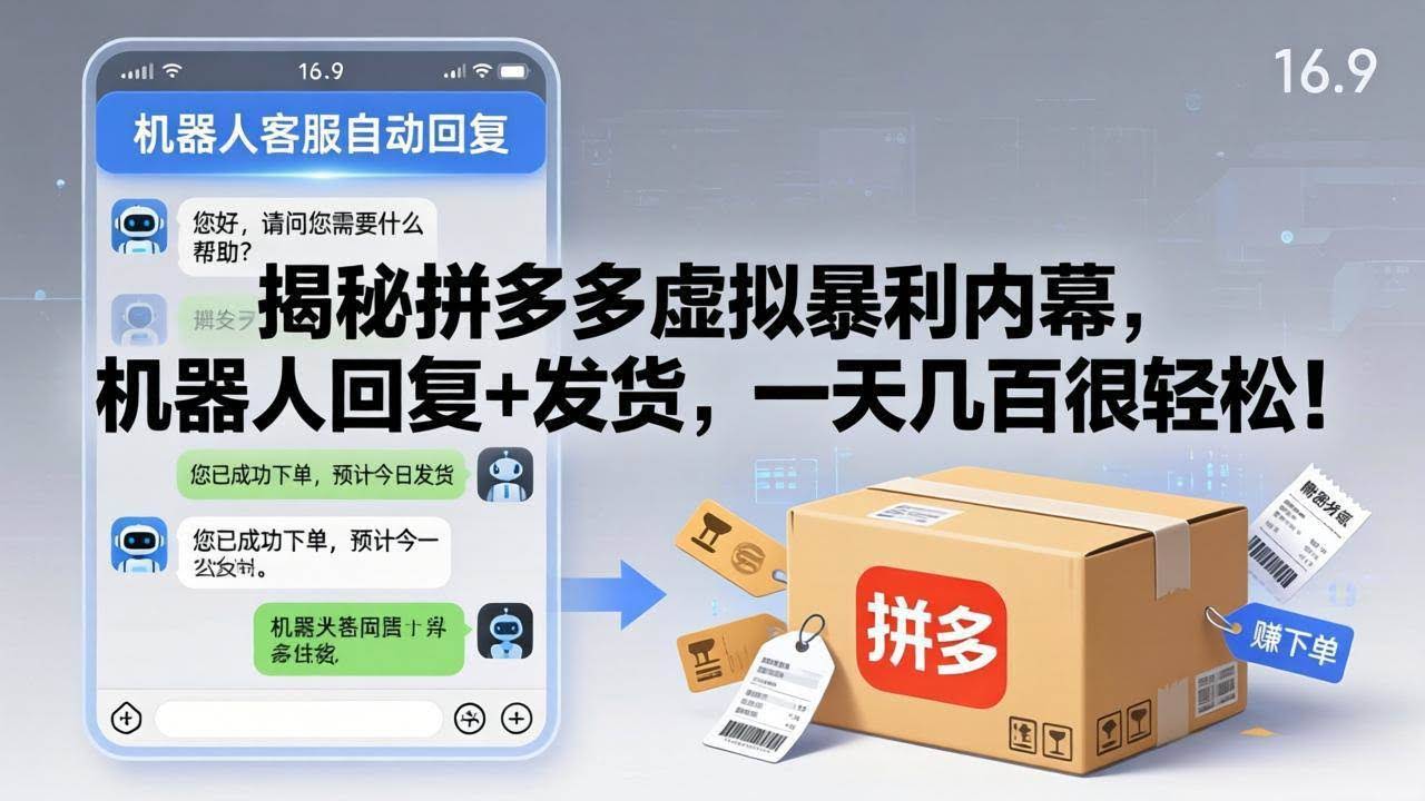 (17957期)揭秘拼多多虚拟暴利内幕,机器人回复+发货,一天几百很轻松!-航海圈