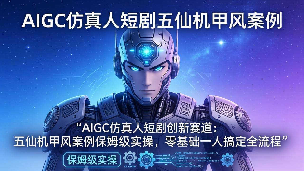 (17961期)AIGC仿真人短剧创新赛道:五仙机甲风案例保姆级实操,零基础一人搞定全流程-航海圈