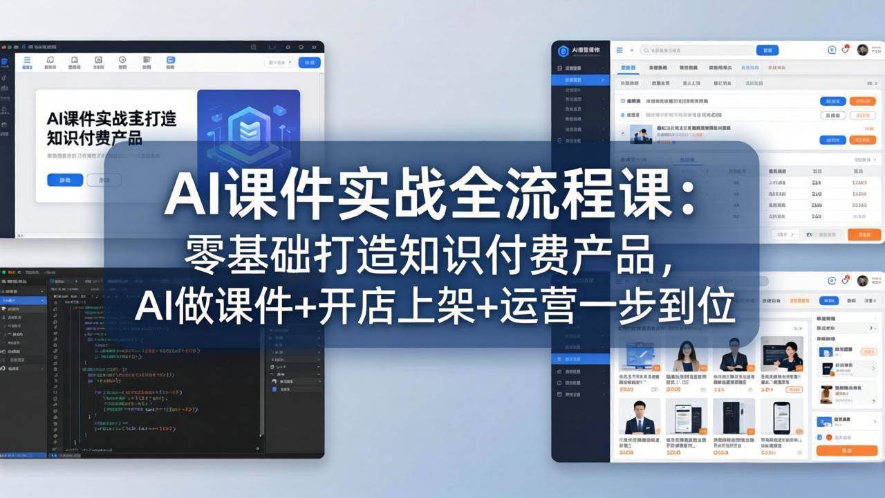 (17971期)AI课件实战全流程课:零基础打造知识付费产品,AI做课件+开店上架+运营一步到位-航海圈