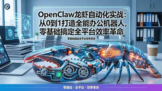 (17996期)OpenClaw龙虾自动化实战:从0到1打造全能办公机器人,零基础搞定全平台效率革命-航海圈
