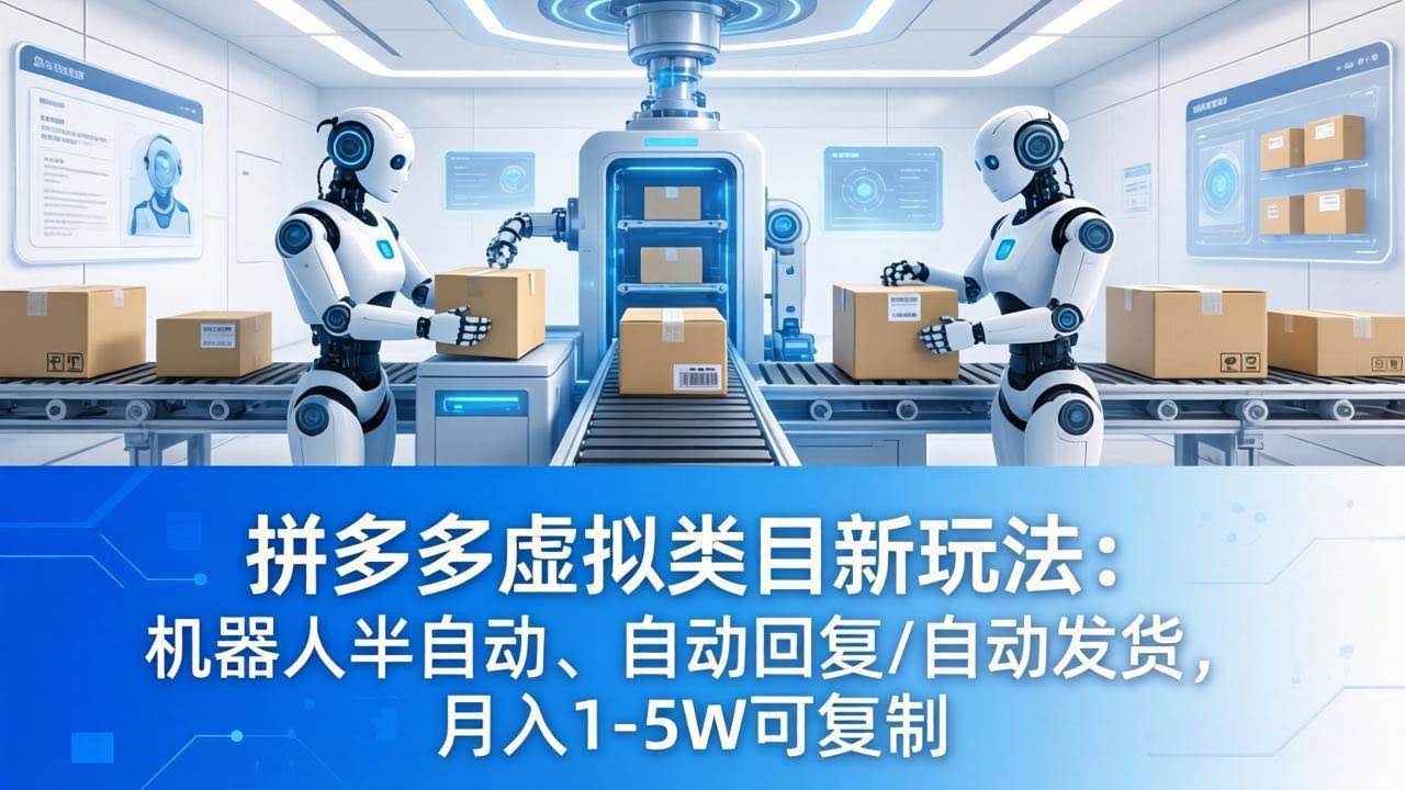 (18038期)拼多多虚拟类目新玩法:机器人半自动、自动回复 /自动发货,月入 1-5W 可复制-航海圈