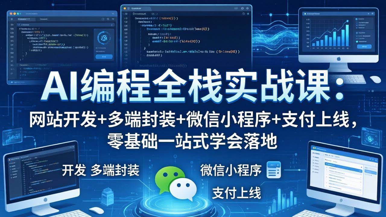 (18049期)AI编程全栈实战课:网站开发+多端封装+微信小程序+支付上线,零基础一站式学会落地-航海圈