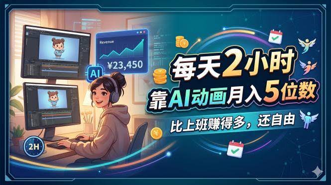 (18051期)每天 2 小时,靠 AI 动画月入 5 位数,比上班赚得多,还自由-航海圈