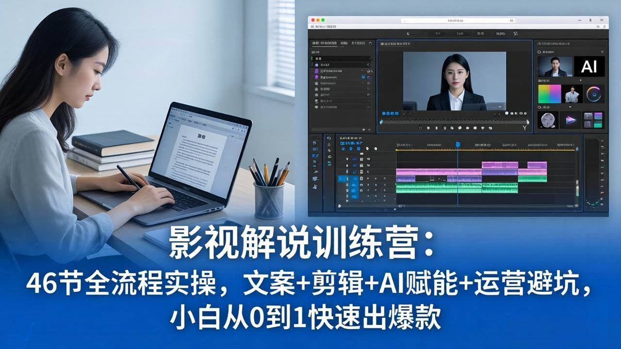 (18053期)影视解说特训营:46节全流程实操,文案+剪辑+AI赋能+运营避坑,小白从0到1快速出爆款-航海圈