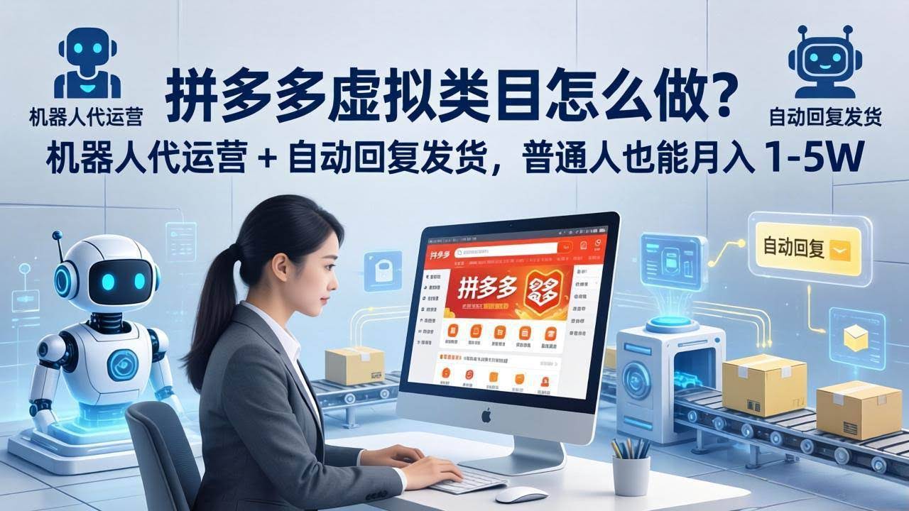 (18111期)拼多多虚拟类目怎么做?机器人代运营 + 自动回复发货,普通人也能月入 1-5W-航海圈