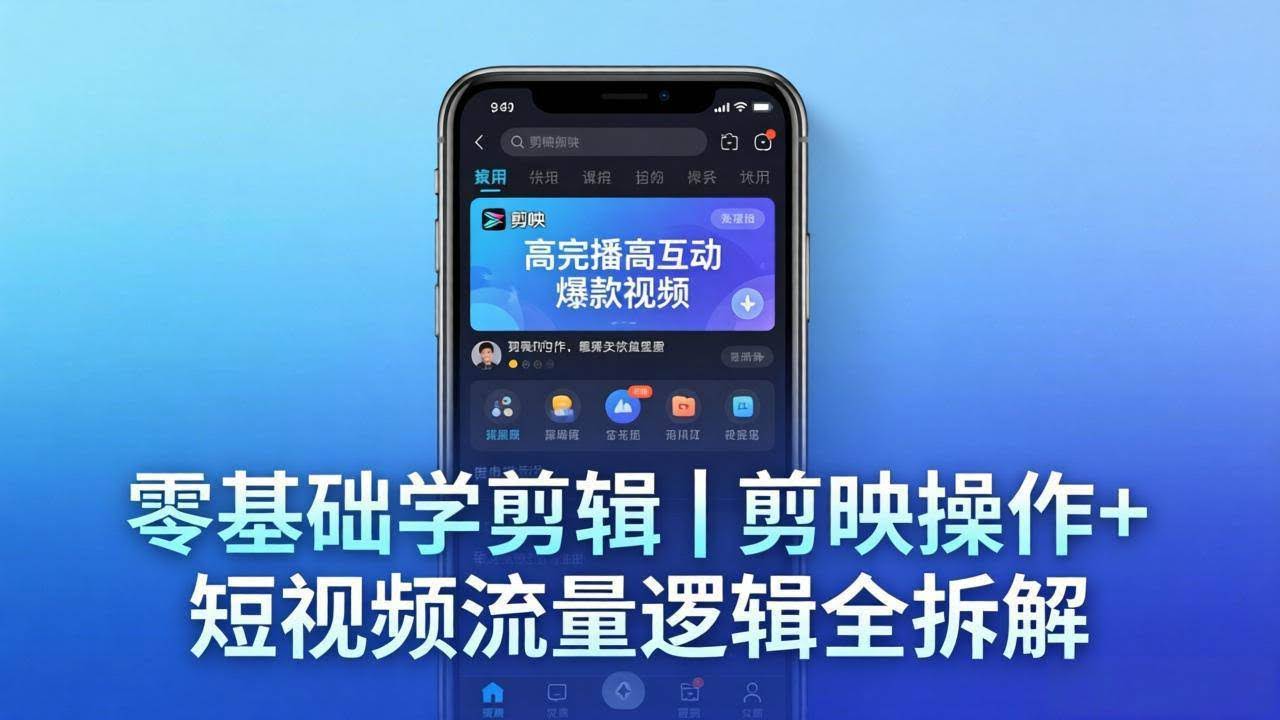 (18117期) 【零基础学剪辑】剪映操作+短视频流量逻辑全拆解|手把手教你剪出高完播高互动爆款视频-航海圈