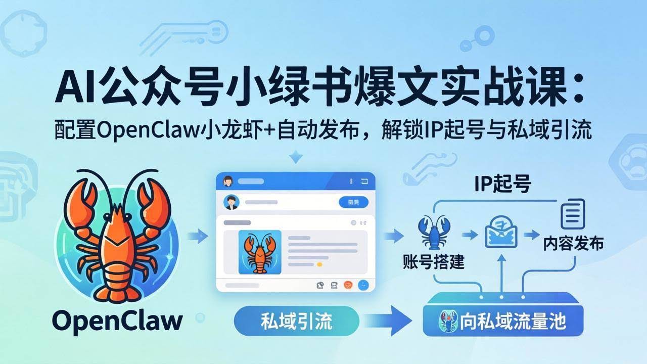 (18132期)AI公众号小绿书变现实战课:小绿书爆文写作+OpenClaw自动发布,解锁IP起号与私域引流-航海圈