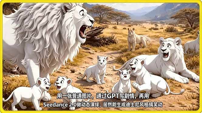 (18137期)用一张普通图片,通过GPT写剧情,再用Seedance 2.0做动态演绎,居然能生成迪士尼风格搞笑动画-航海圈