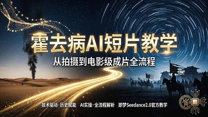 (18155期)《霍去病》AI短片教学:即梦AI Seedance2.0实操,从拍摄到电影级成片全流程-航海圈