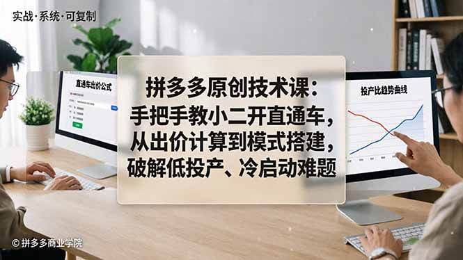 (18159期)拼多多原创技术课:手把手教小二开直通车,从出价计算到模式搭建,破解低投产、冷启动难题-航海圈