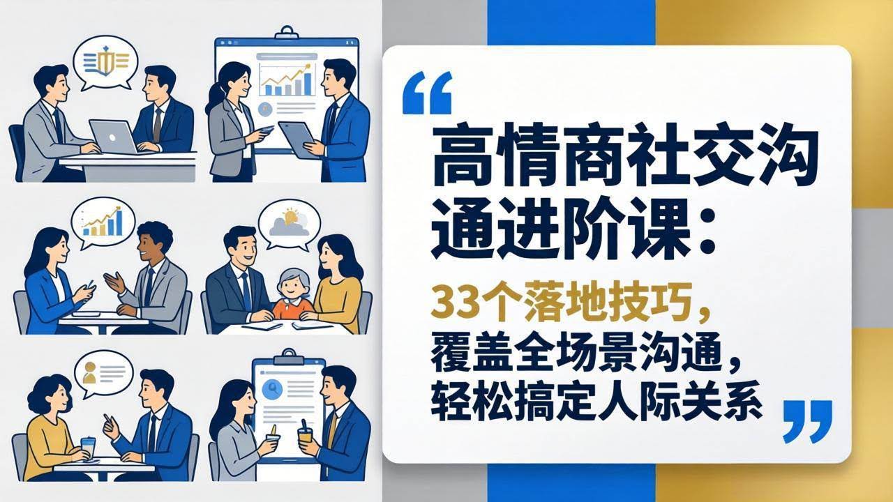 (18176期)高情商社交沟通进阶课:33个落地技巧,覆盖全场景沟通,轻松搞定人际关系-航海圈