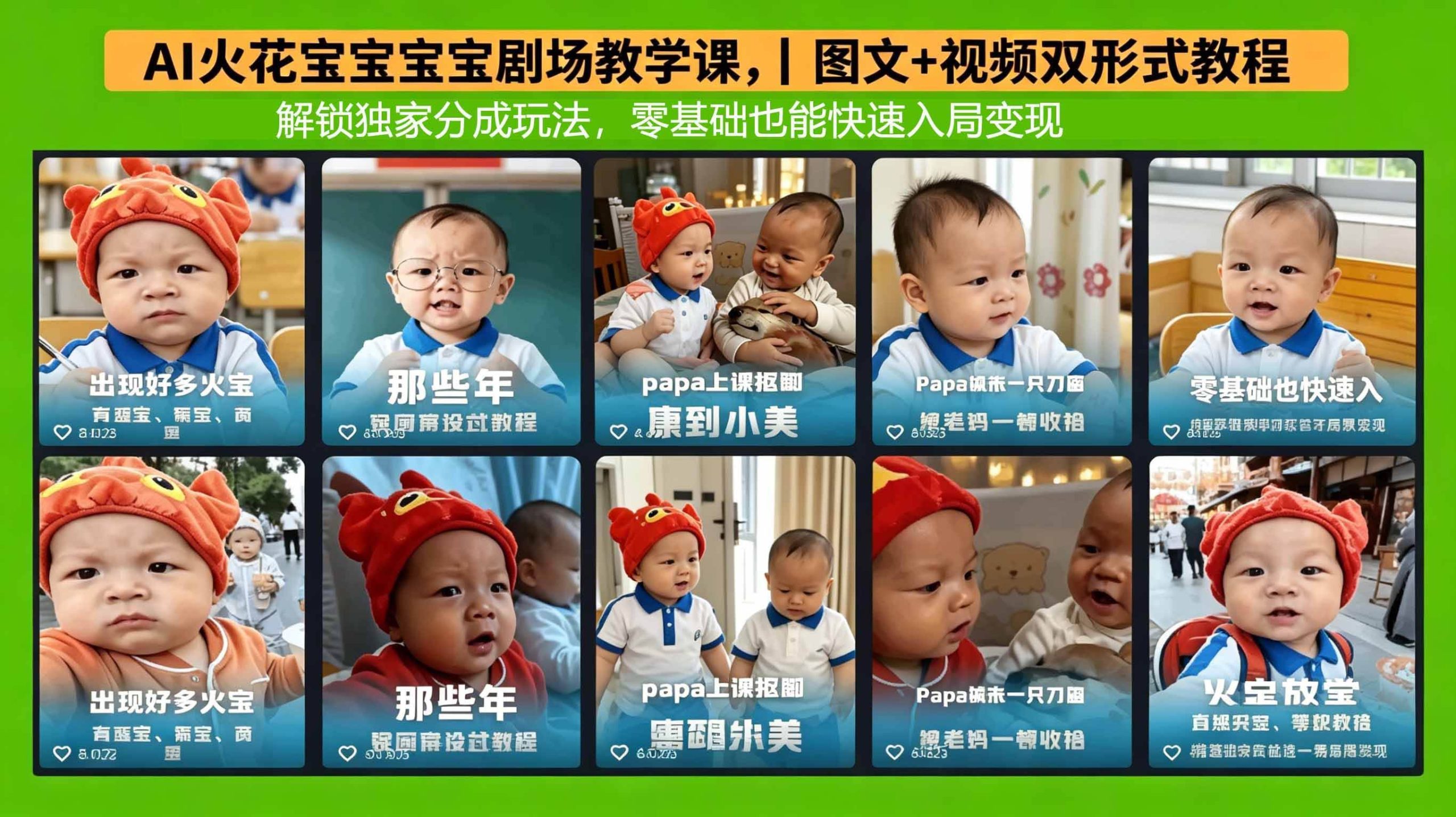 （18198期）AI火花宝宝宝宝剧场教学课，图文+视频双形式教程，解锁独家分成玩法，零基础也能快速入局变现-航海圈
