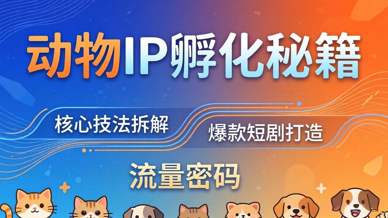 (18207期)动物IP孵化全套秘籍,三大核心技法拆解,打造爆款萌宠短剧,轻松拿捏赛道流量密码-航海圈