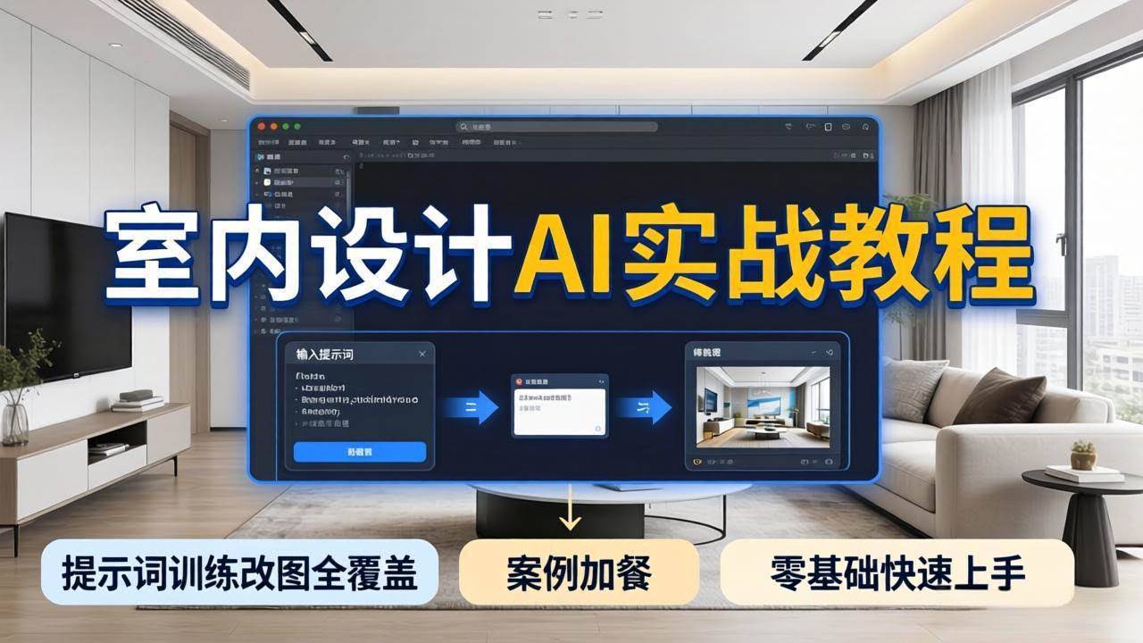 (18216期)2026室内设计AI实战教程,提示词训练改图全覆盖,搭配案例加餐,零基础也能快速上手-航海圈
