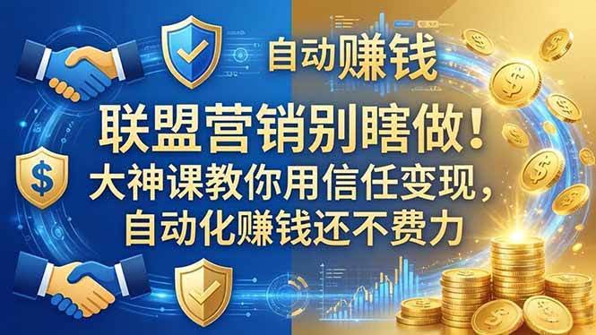 (18242期)联盟营销别瞎做!大神课教你用信任变现,自动化赚钱还不费力【原创双语字幕】-航海圈