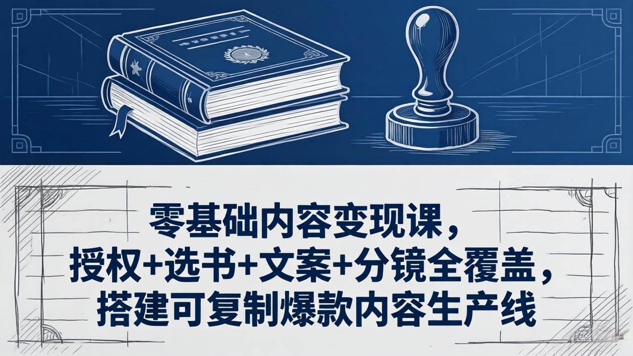 (18243期)零基础内容变现课,授权+选书+文案+分镜全覆盖,搭建可复制爆款内容生产线-航海圈