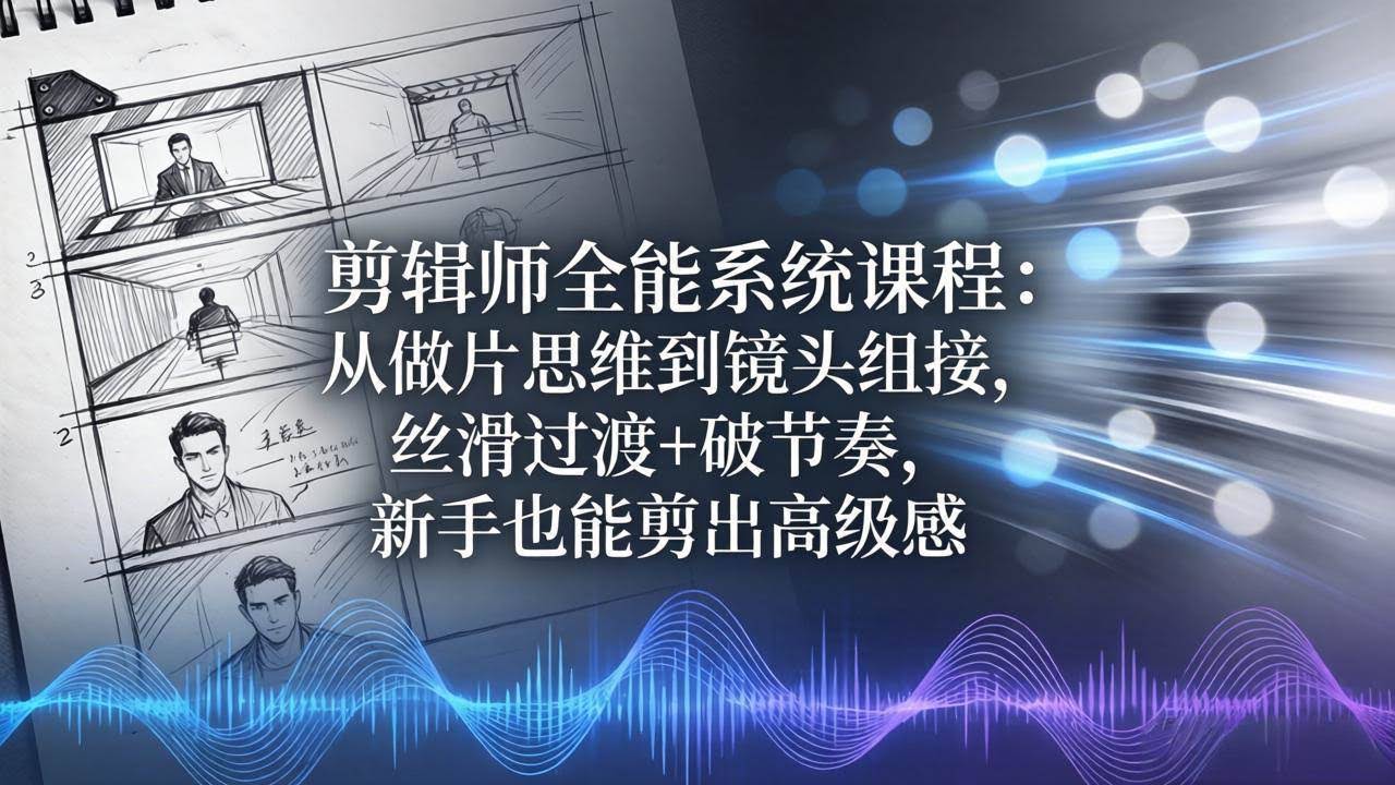 (18260期)剪辑师全能系统课程:从做片思维到镜头组接,丝滑过渡+破节奏,新手也能剪出高级感-航海圈