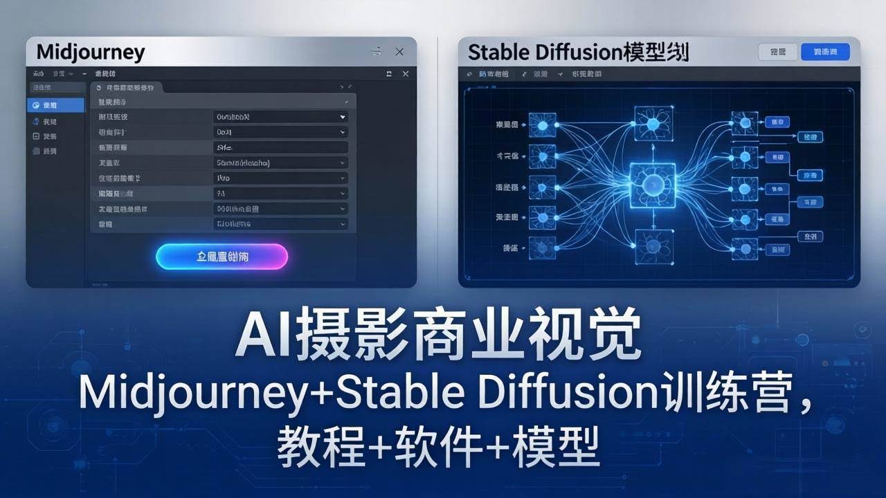 （18271期）AI摄影商业视觉Midjourney+Stable Diffusion训练营，教程+软件+模型-航海圈