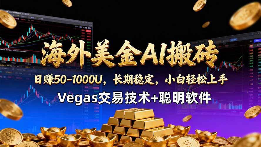 (18276期)海外美金AI搬砖技术Vegas交易技术+聪明软件【训练营第七期】,日赚50-100U-航海圈