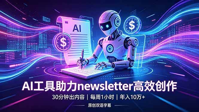 （18279期）做newsletter怕费时间？AI工具帮你30分钟出内容，每周1小时，年入10万+【原创双语字幕】-航海圈