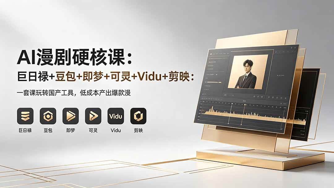 (18280期)AI漫剧硬核课:巨日禄+豆包+即梦+可灵+Vidu+剪映:一套课玩转国产工具,低成本产出爆款漫剧-航海圈