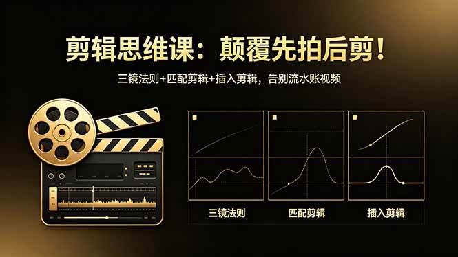 (18285期)剪辑思维课:颠覆先拍后剪!三镜法则+匹配剪辑+插入剪辑,告别流水账视频-航海圈