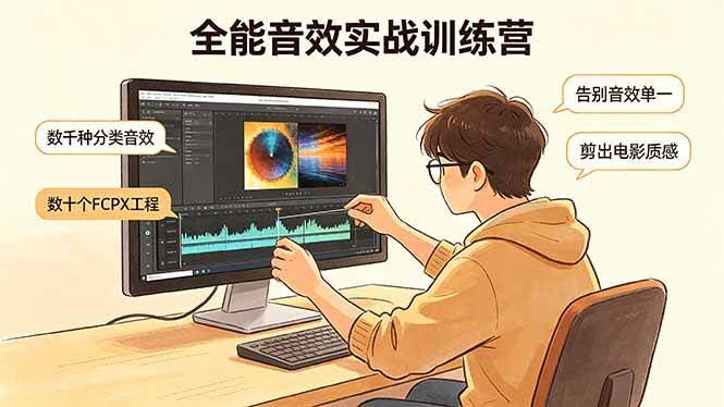 (18287期)全能音效实战训练营:数千种分类音效+数十个FCPX工程,告别音效单一,剪出电影质感-航海圈