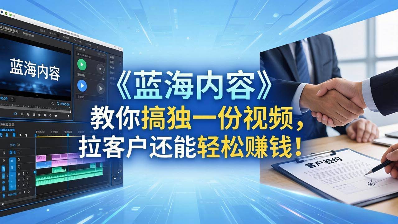 (18301期)做视频卷不动了?《蓝海内容》教你搞独一份视频,拉客户还能轻松赚钱!-航海圈