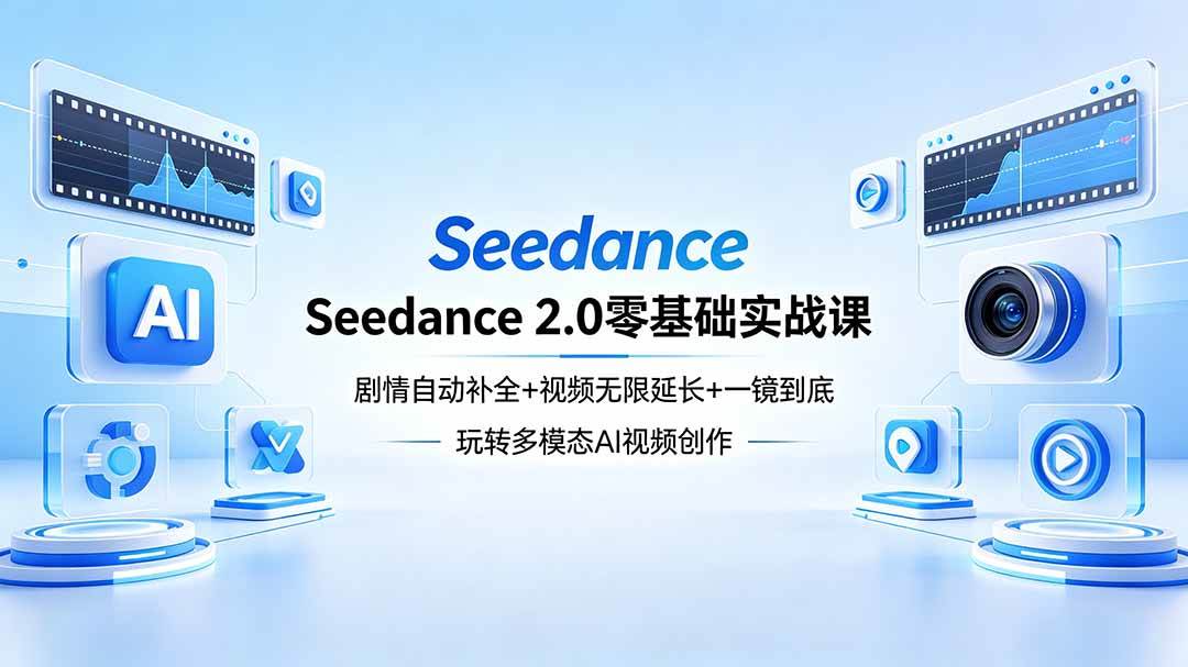 (18312期)Seedance 2.0零基础实战课:剧情自动补全+视频无限延长+一镜到底:玩转多模态AI视频创作-航海圈